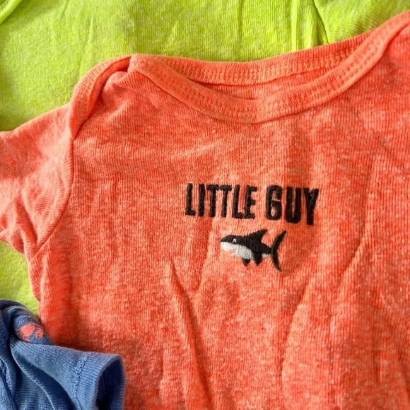 Carter's Kids One Piece Bodysuit Set - Blue, Green, Orange - Picture 4 of 6